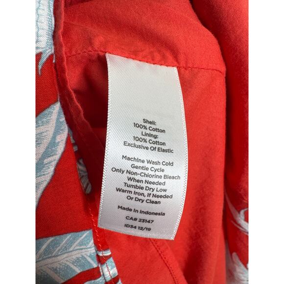 Talbots 2000s Red Cotton Sleeveless Palm Tree Print Sundress – Size 14 - Picture 8 of 9